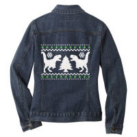 Funny Ugly T-rex Christmas Sweater Ladies Denim Jacket | Artistshot