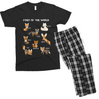 Foxes Of The World Funny Fox Animals Educational Men's T-shirt Pajama Set | Artistshot