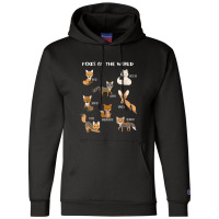 Foxes Of The World Funny Fox Animals Educational Champion Hoodie | Artistshot