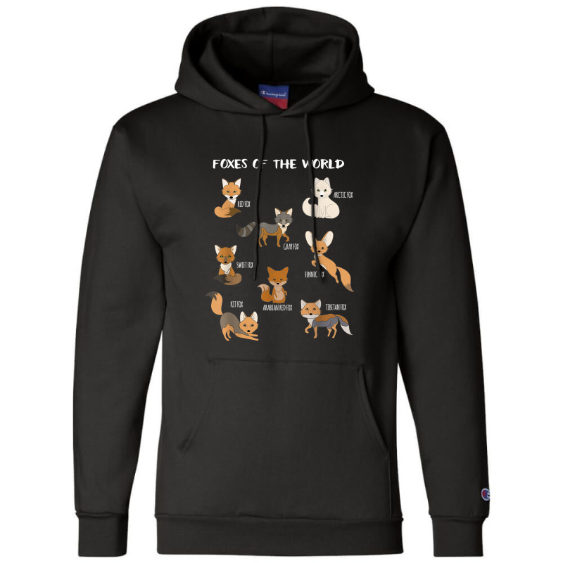 Foxes Of The World Funny Fox Animals Educational Champion Hoodie by Rainbow90 | Artistshot