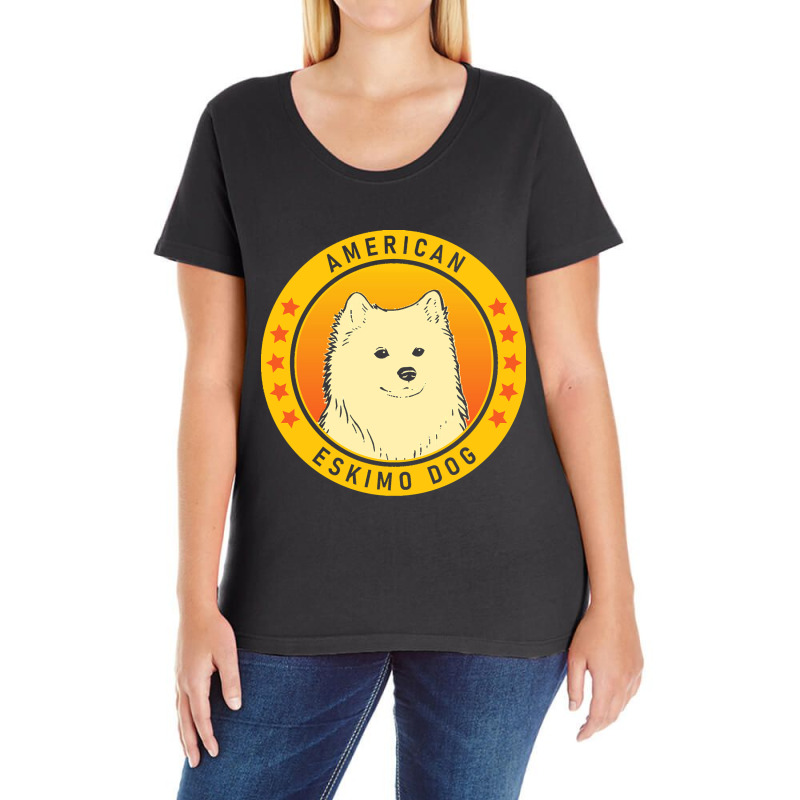 American Eskimo Dog American Eskimo Dog Portrait Ladies Curvy T-Shirt by netheriteshepherd | Artistshot