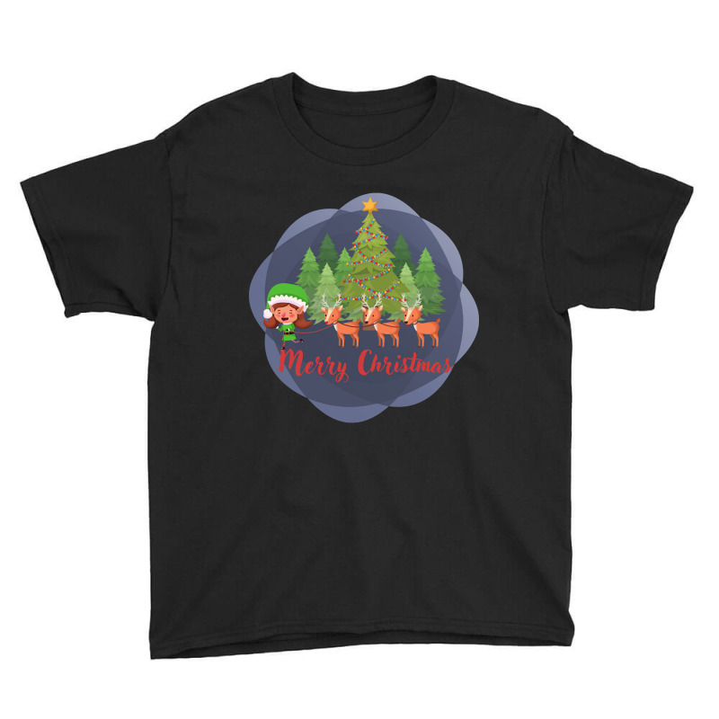 Elf And Reindeers Youth Tee by Mello Greenwood | Artistshot