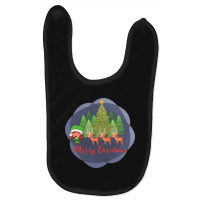 Elf And Reindeers Baby Bibs | Artistshot