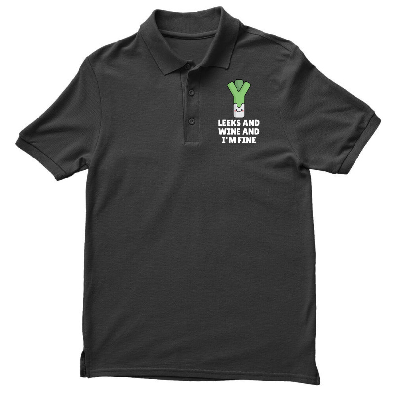 Leeks Leeks And Wine And I' M Fine Men's Polo Shirt | Artistshot