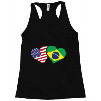 Womens Brazil Usa Flag Heart Brazilian Americans Love Cute Racerback Tank | Artistshot