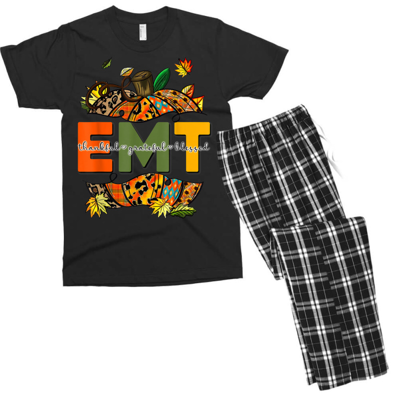 Emergency Medical Technicians Pumpkin Cute Autumn Halloween Men's T-shirt Pajama Set | Artistshot