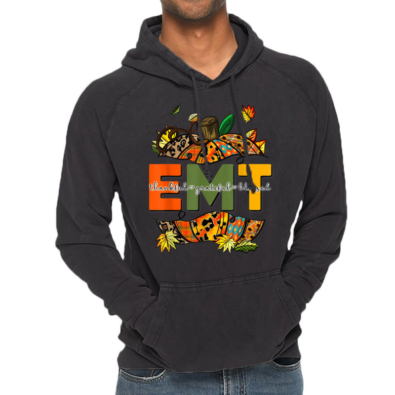 Emergency Medical Technicians Pumpkin Cute Autumn Halloween Vintage Hoodie | Artistshot