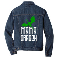 Mama Dragon Matching Family Tribe Green Mom Mother Men Denim Jacket | Artistshot