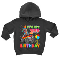 It's My 2nd Birthday 2 Year Old Dinosaur Monster Car Truck Toddler Hoodie | Artistshot