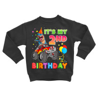 It's My 2nd Birthday 2 Year Old Dinosaur Monster Car Truck Toddler Sweatshirt | Artistshot