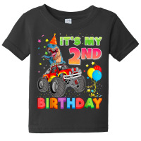 It's My 2nd Birthday 2 Year Old Dinosaur Monster Car Truck Baby Tee | Artistshot