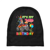 It's My 2nd Birthday 2 Year Old Dinosaur Monster Car Truck Baby Beanies | Artistshot