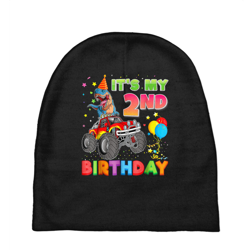 It's My 2nd Birthday 2 Year Old Dinosaur Monster Car Truck Baby Beanies | Artistshot