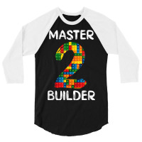 Master Building 2nd Bday Building Brick Blocks Kids Boys 3/4 Sleeve Shirt | Artistshot