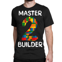 Master Building 2nd Bday Building Brick Blocks Kids Boys Classic T-shirt | Artistshot