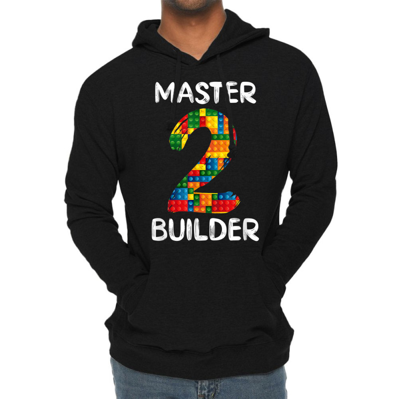 Master Building 2nd Bday Building Brick Blocks Kids Boys Lightweight Hoodie | Artistshot