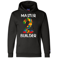 Master Building 2nd Bday Building Brick Blocks Kids Boys Champion Hoodie | Artistshot