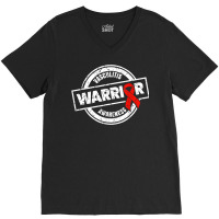 Warrior Red Ribbon Products & Gifts For Vasculitis Awareness V-neck Tee | Artistshot