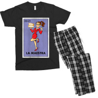 Womens La Maestra Lottery Espanol Gift Spanish Bilingual Teacher Men's T-shirt Pajama Set | Artistshot