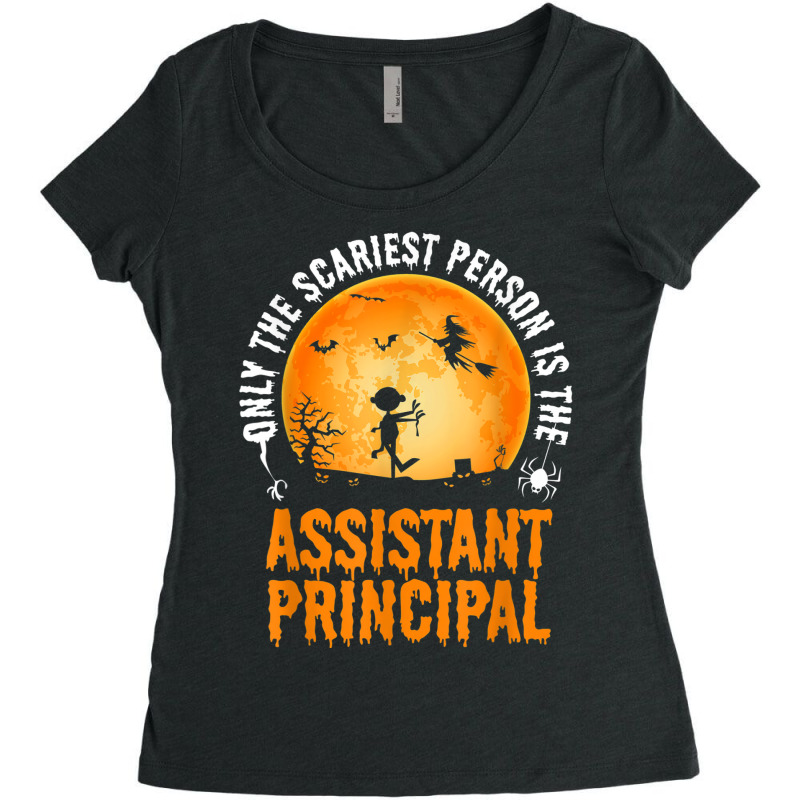 Halloween Assistant Principal For Men & Women Women's Triblend Scoop T-shirt by Uniform | Artistshot