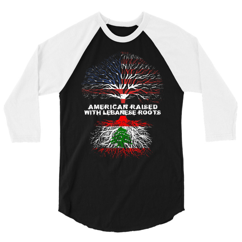 American Raised With Lebanese Roots Lebanon 3/4 Sleeve Shirt | Artistshot