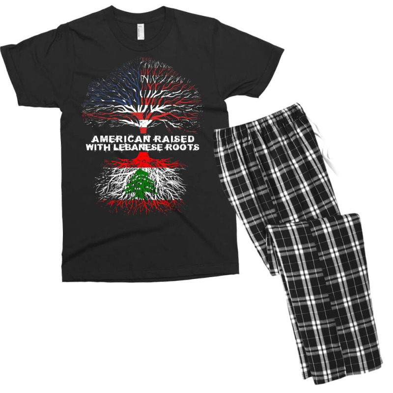 American Raised With Lebanese Roots Lebanon Men's T-shirt Pajama Set | Artistshot