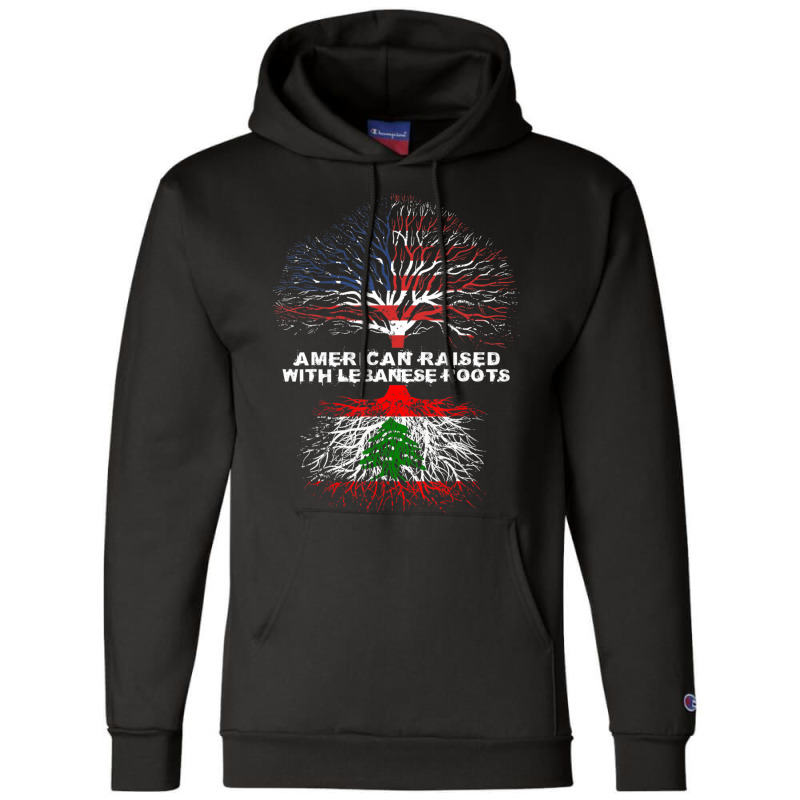 American Raised With Lebanese Roots Lebanon Champion Hoodie | Artistshot