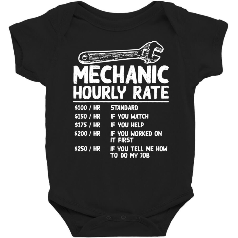 Mechanic Hourly Rate Car Motorcycle Labor Baby Bodysuit by cm-arts | Artistshot