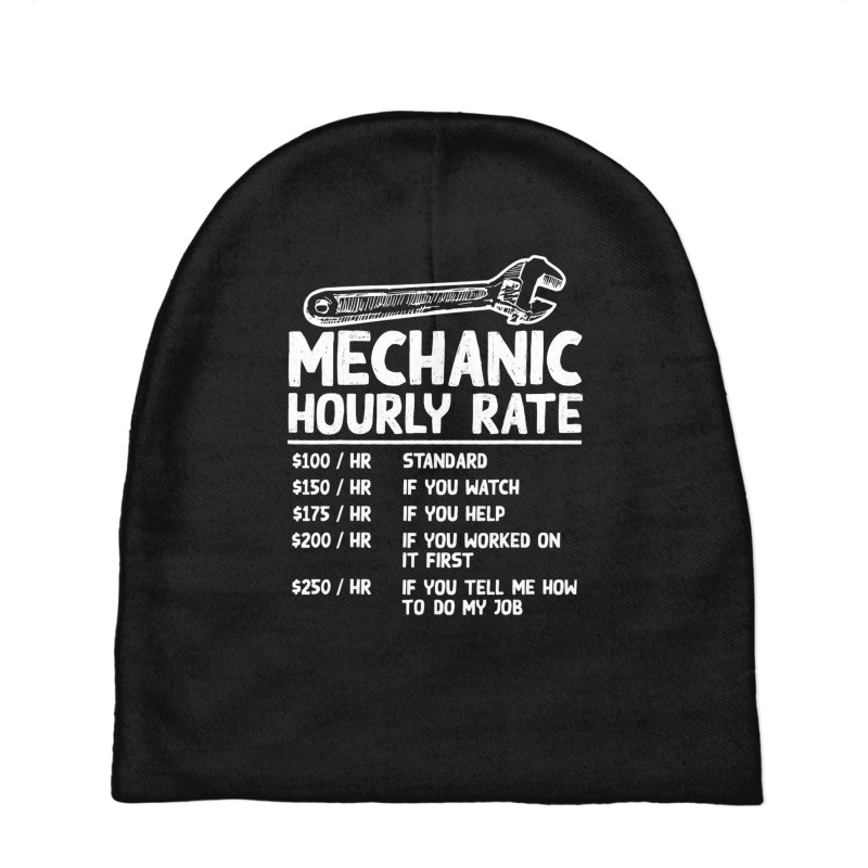 Mechanic Hourly Rate Car Motorcycle Labor Baby Beanies by cm-arts | Artistshot