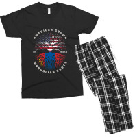 American Grown Mongolian Roots Mongolia Flag Men's T-shirt Pajama Set | Artistshot