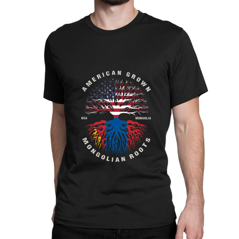 American Grown Mongolian Roots Mongolia Flag Classic T-shirt by ChandraGay | Artistshot