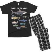 9 Types Of Sharks Educational Colorful Ocean Men's T-shirt Pajama Set | Artistshot