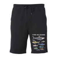 9 Types Of Sharks Educational Colorful Ocean Fleece Short | Artistshot