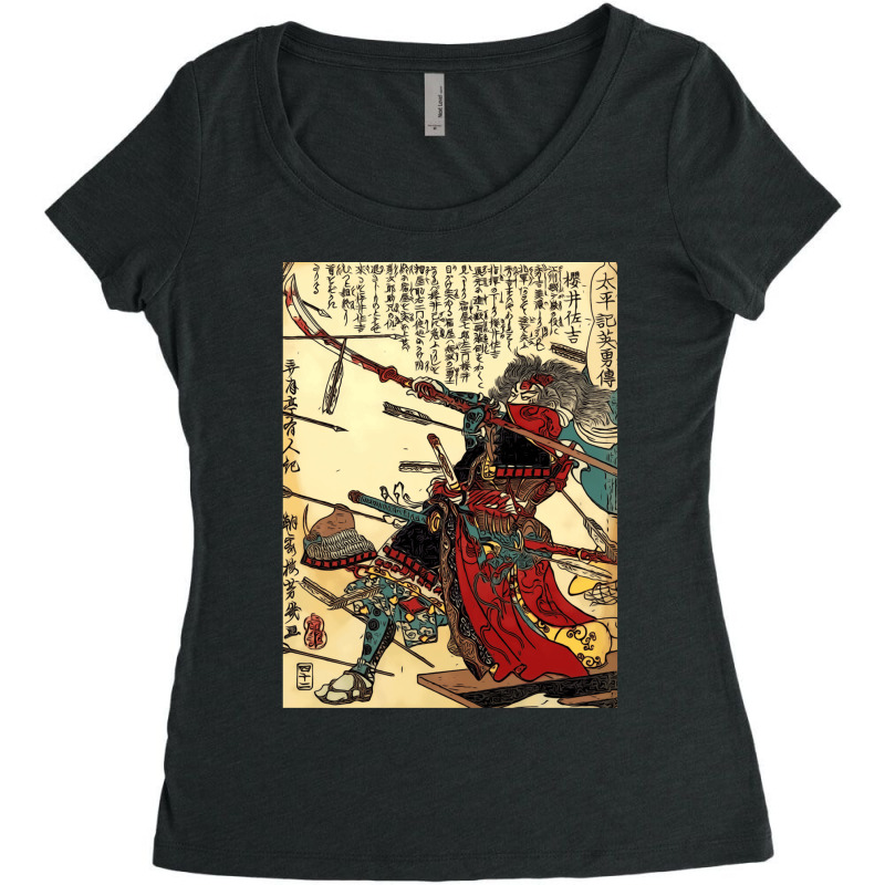 Samurai Warrior Poster Martial Arts Face Mask Gift Women's Triblend Scoop T-shirt by IsabelSchmitt | Artistshot