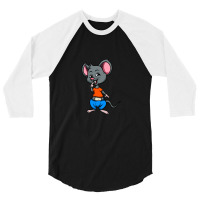 Cute Anthropomorphic Human-like Cartoon Character Mouse In Clothes 3/4 Sleeve Shirt | Artistshot