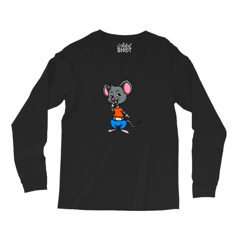 Cute Anthropomorphic Human-like Cartoon Character Mouse In Clothes Long Sleeve Shirts by cm-arts | Artistshot