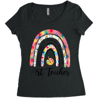 Art Teacher Boho Rainbow Caring Dedicated Loving Vintage Women's Triblend Scoop T-shirt | Artistshot