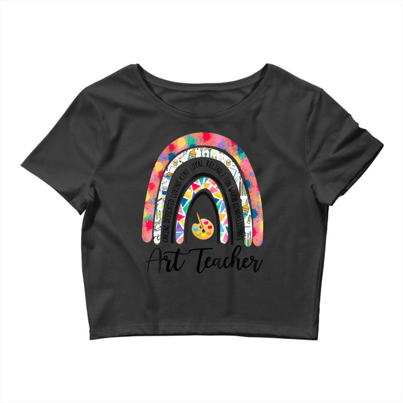 Art Teacher Boho Rainbow Caring Dedicated Loving Vintage Crop Top by cm-arts | Artistshot