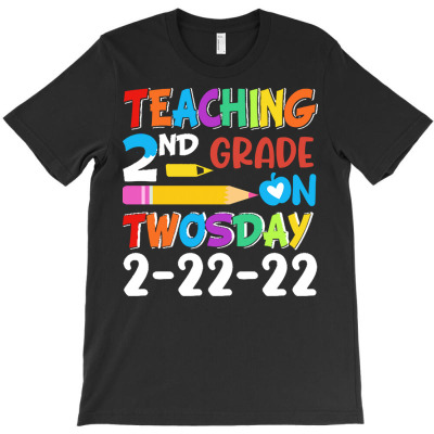 Teaching 2nd Grade On Twosday T  Shirt T-shirt Designed By Laron Wyman