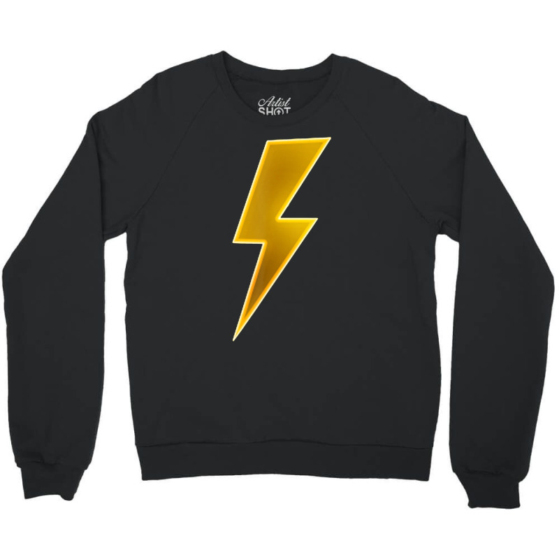 Men Women Kids Cool Yellow Lightning Bolt Thunder Print Crewneck Sweatshirt by cm-arts | Artistshot