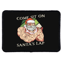 Come Sit On Santa's Lap Funny Santa Claus Christmas Beard Rectangle Patch | Artistshot