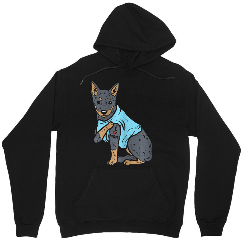 Womens Heeler I Love Mom Animal Pet Red Blue Cattle Dog Women Unisex Hoodie by cm-arts | Artistshot