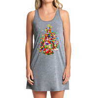 Christmas Library Tree Lights Librarian Xmas Book Lover Tank Dress | Artistshot