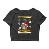 Tiger Christmas Sweater Crop Top | Artistshot