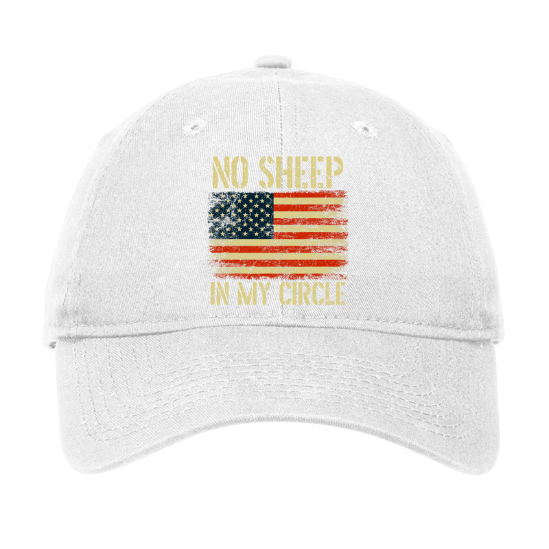 No Sheep In My Circle Patriotic American Flag Adjustable Cap | Artistshot