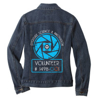 Aperture Science Volunr & Innovation  For Science Ladies Denim Jacket | Artistshot