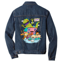 Rugrats Running Away From Reptar Men Denim Jacket | Artistshot