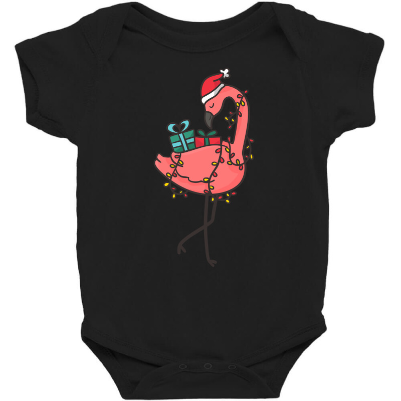 Tropical Christmas Flamingo With Santa Hat & Gifts Baby Bodysuit by Sheppard Karena | Artistshot