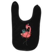 Tropical Christmas Flamingo With Santa Hat & Gifts Baby Bibs | Artistshot