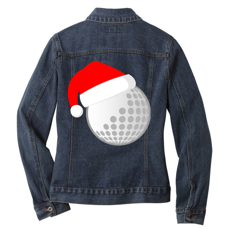 Christmas Golf Ball Ladies Denim Jacket by Oreilly Ulrich | Artistshot